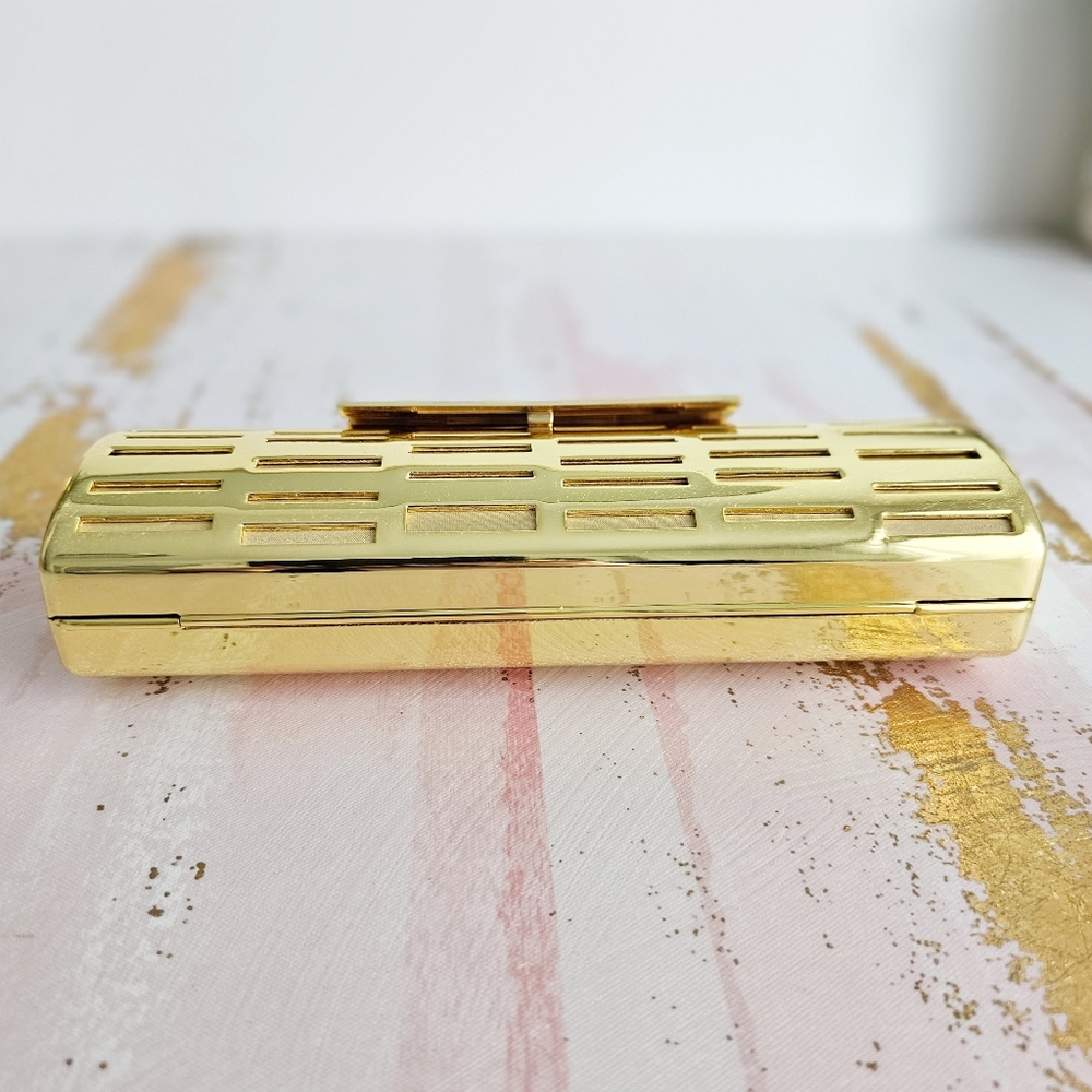 Rave Gold Metallic Clutch By Glass Handbag Luxury Lightning Minimalist Clutch - Picture 6 of 14
